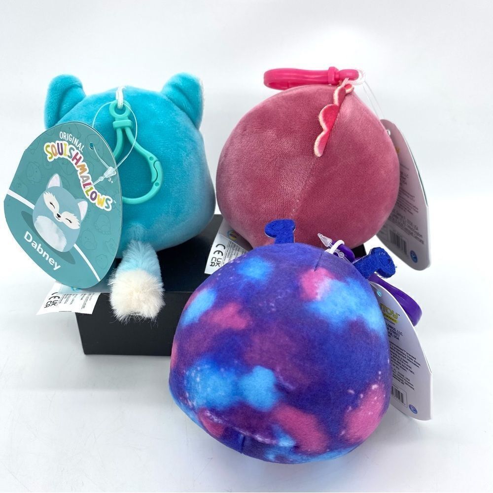 NWT Squishmallow Clip Dabney, Piaxa, and Poleena Plush Lot - Picture 9 of 9